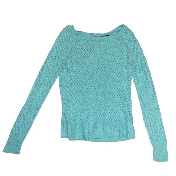 American Eagle Teal zipper back sweater - Picture 1 of 5
